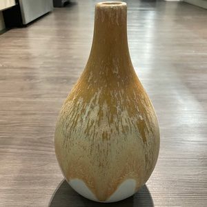Orange, Tan and White Decorative Vase